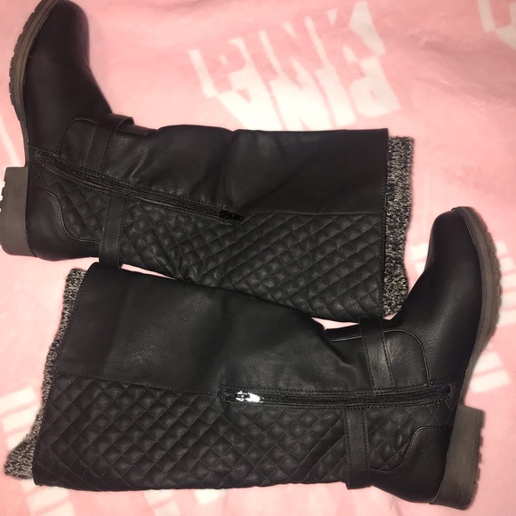 Shoe Dazzle Shoes - Black wide calf tall boots